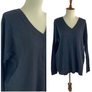 LARK & RO Cashmere Sweater V-Neck Black Pullover Women’s Size S